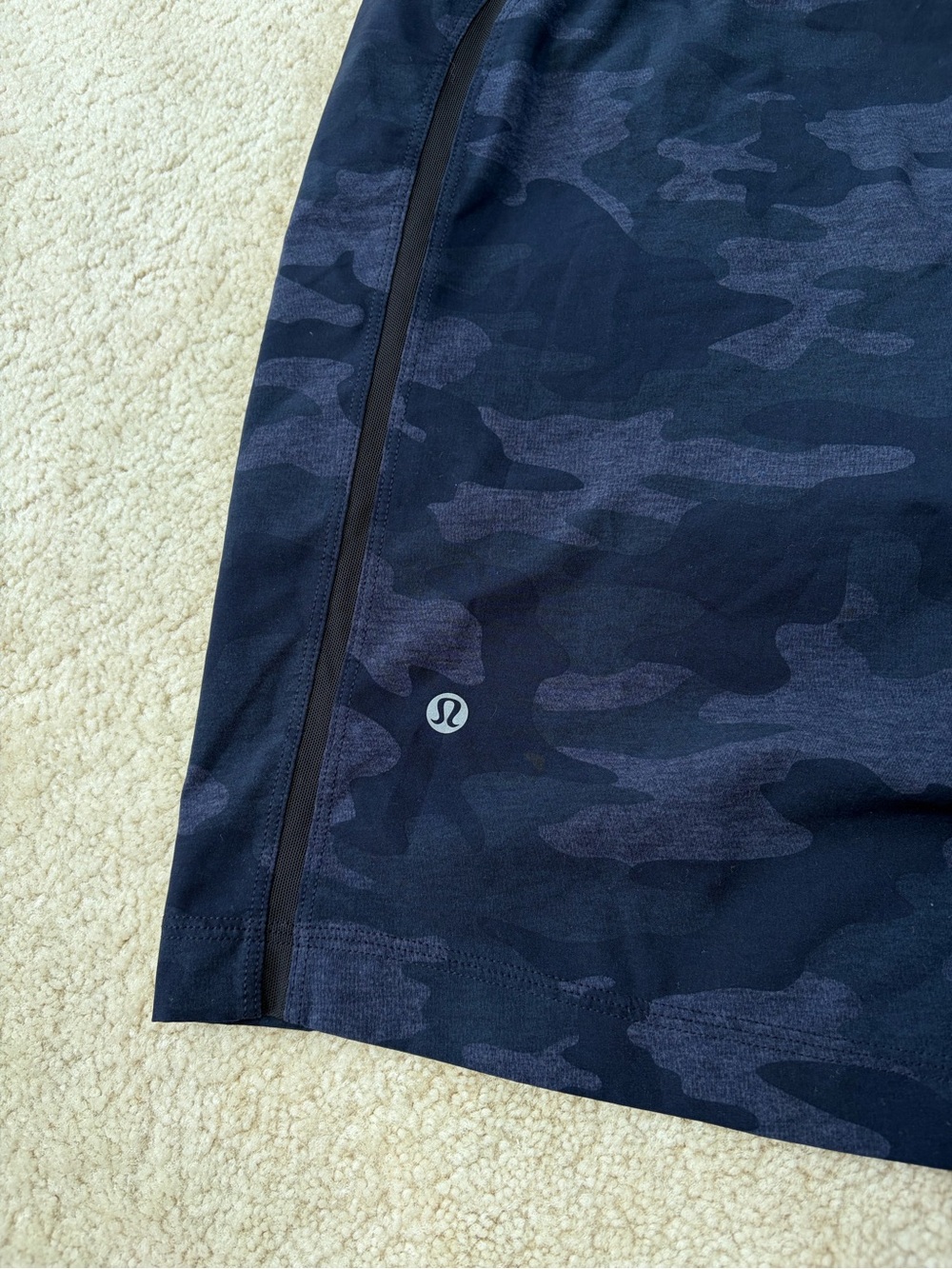 Lululemon Men’s Large Pace Breaker Short 9" Smokescreen Camo Cadet Blue Black - Picture 8 of 11